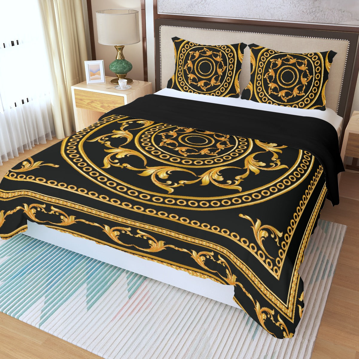 Three Piece Duvet Bedding Set Medallion