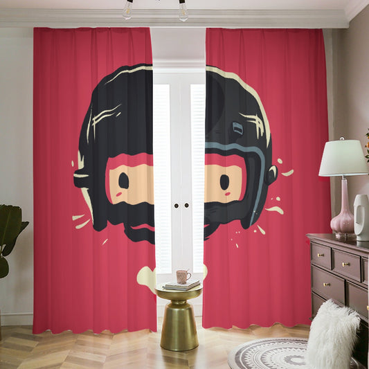 Blackout Curtains with Hooks Red Robot