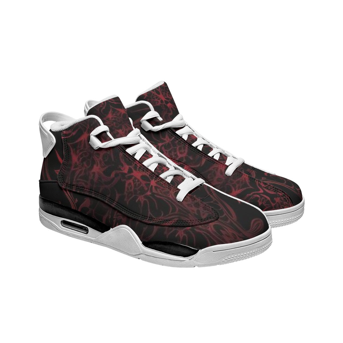 Men's Shock Absorption and Non-Slip Basketball Shoes "Black and Red Wine"