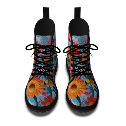 Men's Martin Short Boots "Flowers"