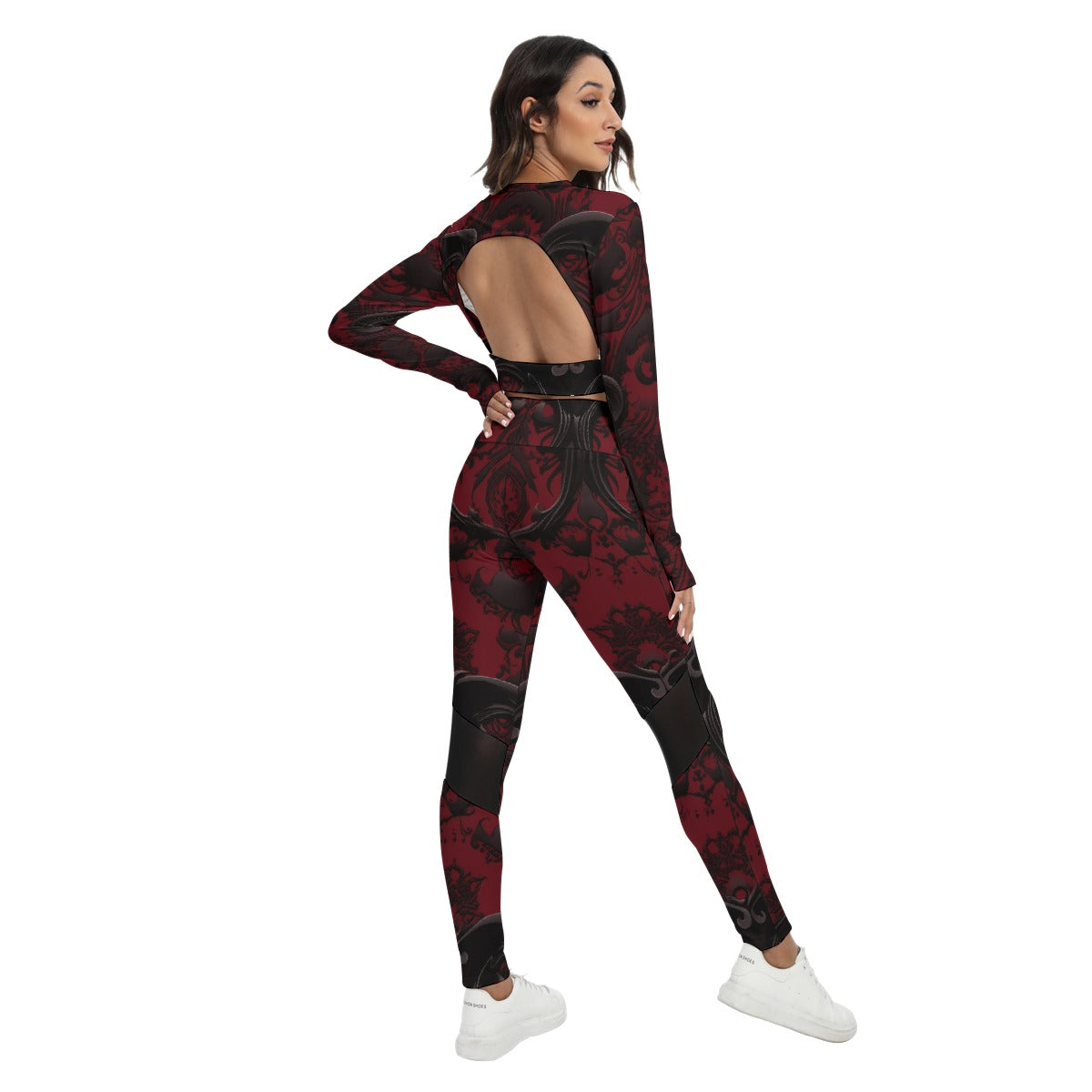 Women's Sport Set With Backless Top And Leggings "Bloody Marry"