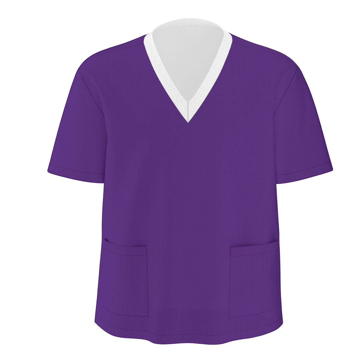 Unisex Scrub Set Birdseye Purple and White