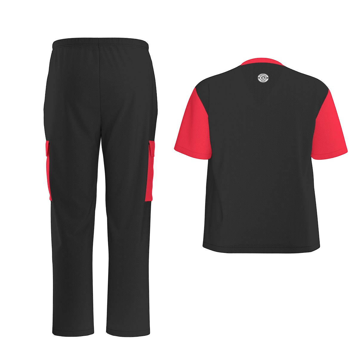 Unisex Scrub Set Birdseye Black and Red