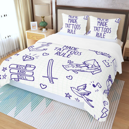 Three Piece Duvet Bedding Set Home Tattoo