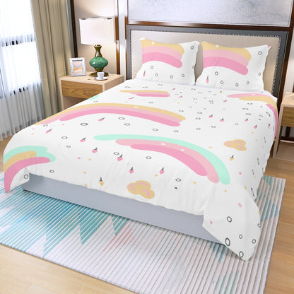 Three Piece Duvet Bedding Set Rainbow