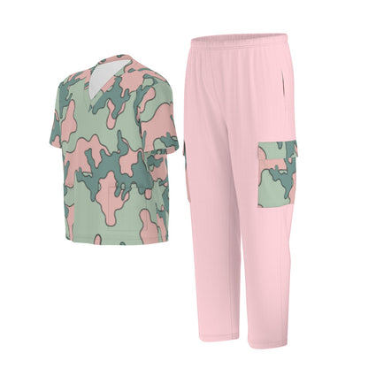 Unisex Scrub Set Birdseye Camo Pink