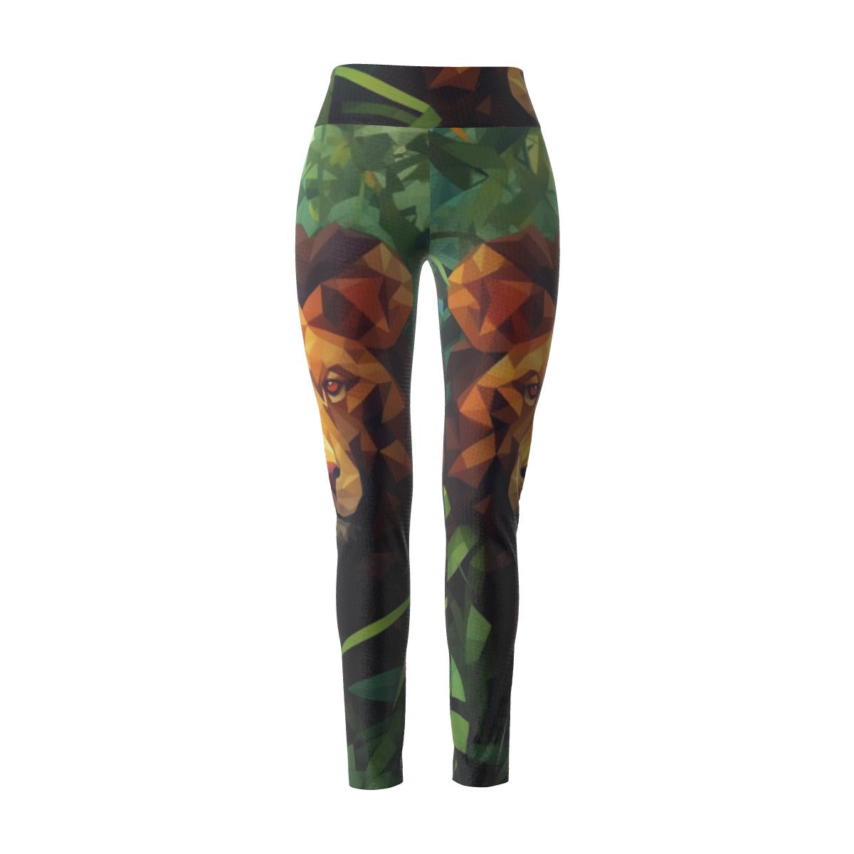 Women's High Waist Leggings | Side Stitch Closure "King of the Jungle"