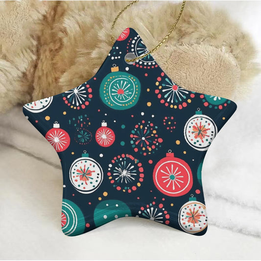 Pentagram Shape Christmas Ceramic Decoration Ornaments