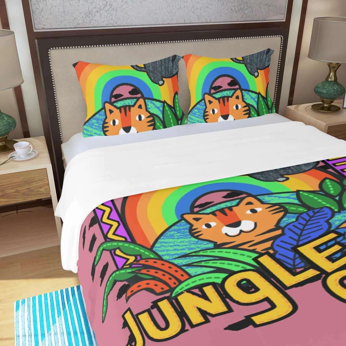 Three Piece Duvet Bedding Set Jungle Club