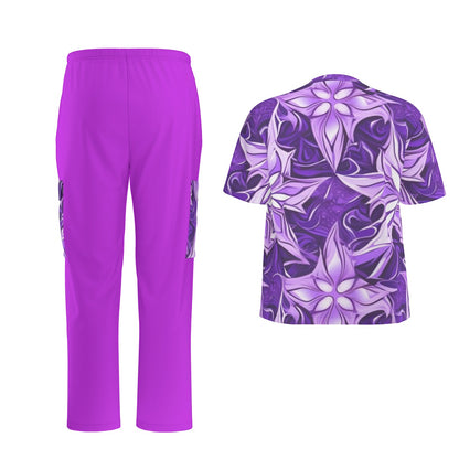 Unisex Scrub Set Birdseye Purple Designs