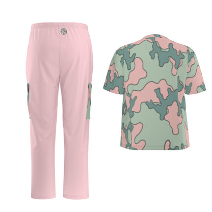 Unisex Scrub Set Birdseye Camo Pink