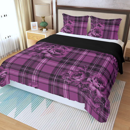 Three Piece Duvet Bedding Set Purple