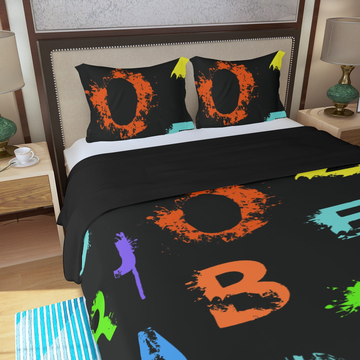 Three Piece Duvet Bedding Set Alphabet Soup