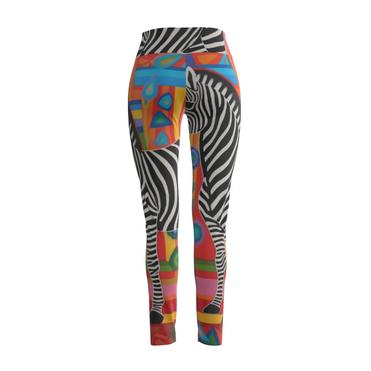 Women's High Waist Leggings | Side Stitch Closure Leggings "Zebra"