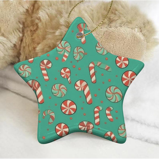 Pentagram Shape Christmas Ceramic Decoration Ornaments