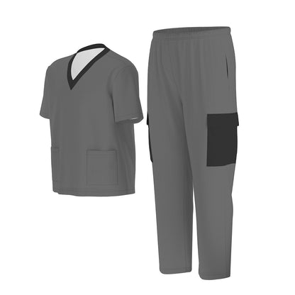 Unisex Scrub Set Birdseye Black and Gray