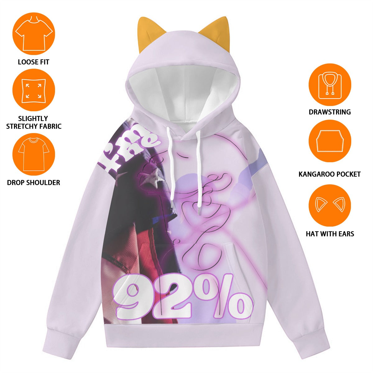 I'm the 92% Women’s Hoodie With Decorative Ears