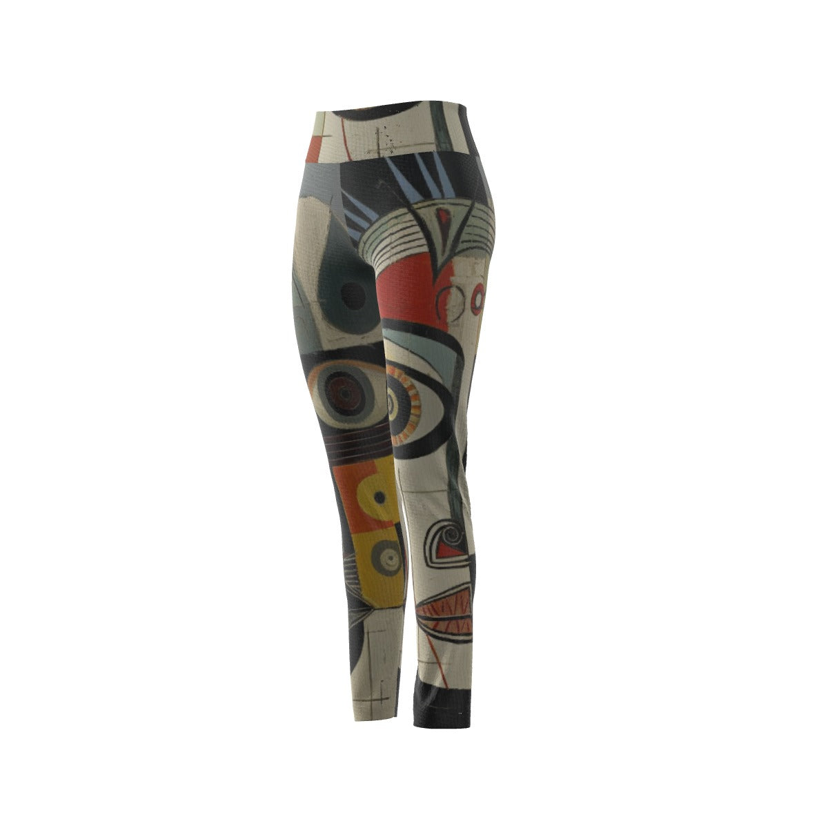 Women's High Waist Leggings | Side Stitch Closure "Art Deco"