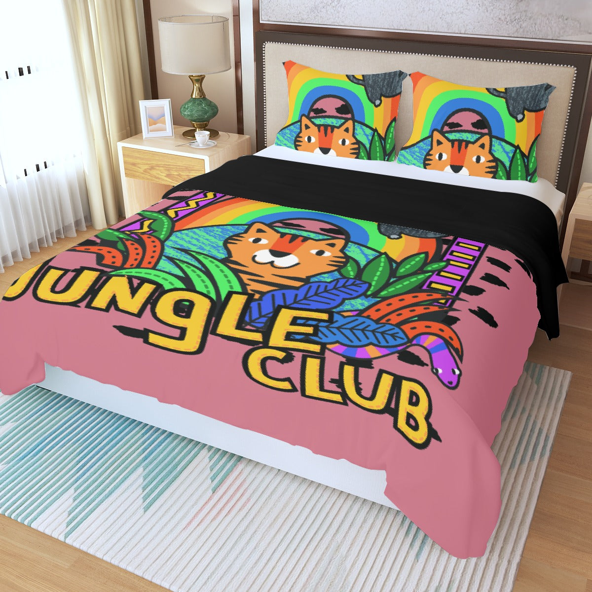 Three Piece Duvet Bedding Set Jungle Club