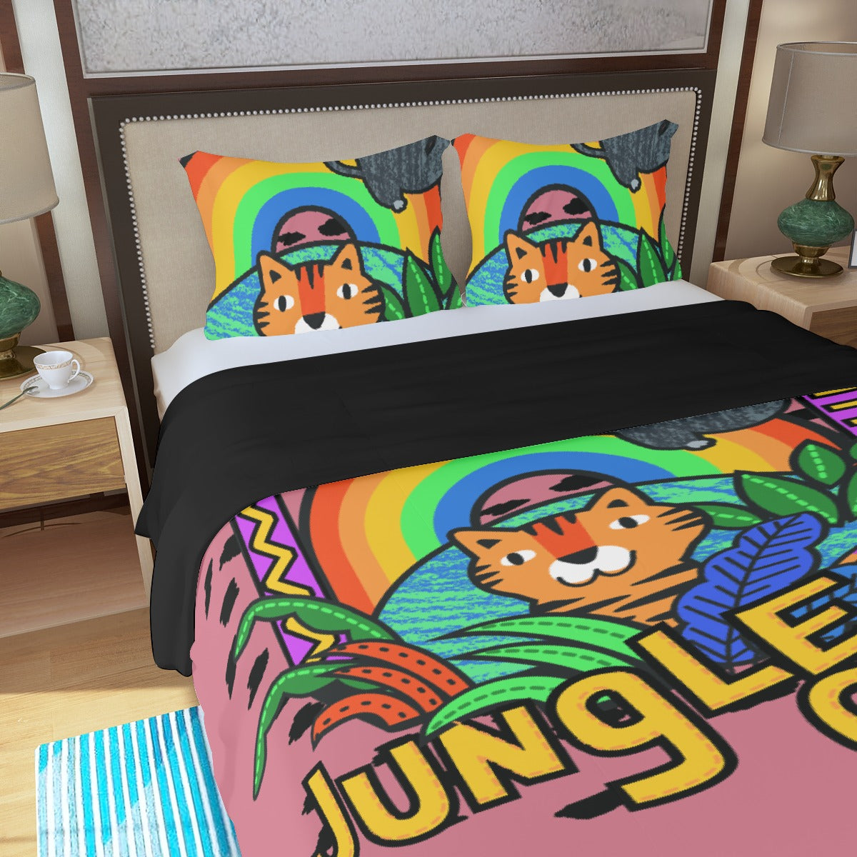 Three Piece Duvet Bedding Set Jungle Club