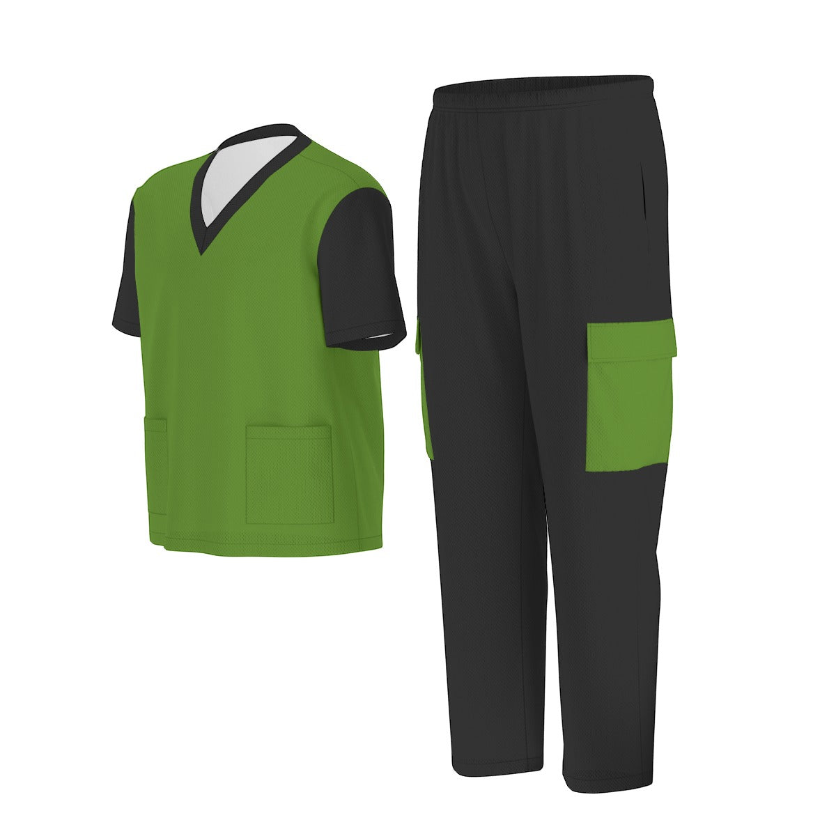 Unisex Scrub Set Birdseye Green and Black