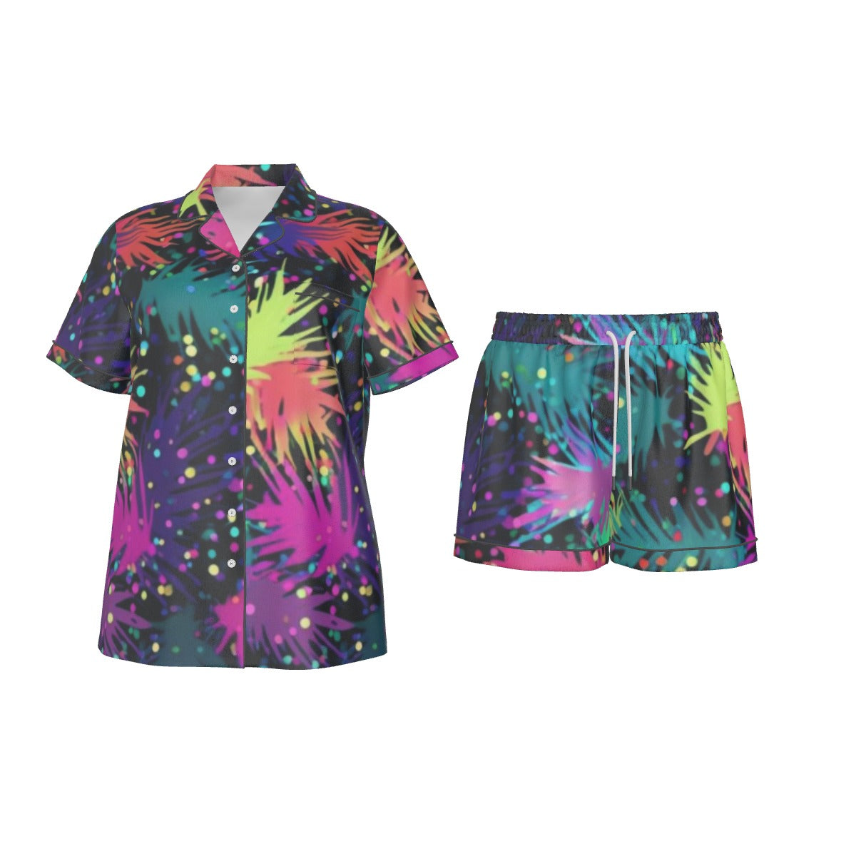 Holiday Women's Imitation Silk Pajama Set With Short Sleeve