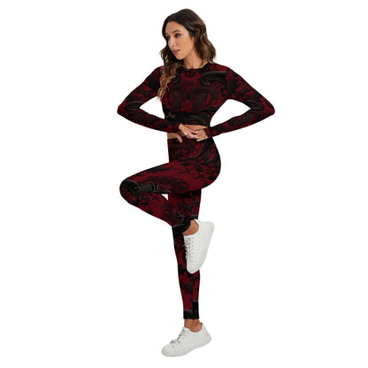 Women's Sport Set With Backless Top And Leggings "Bloody Marry"