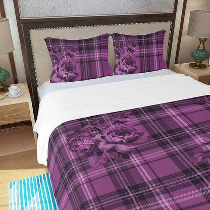 Three Piece Duvet Bedding Set Purple