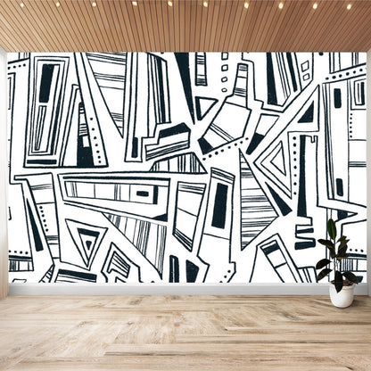 Wall Stickers Black and White Buildings