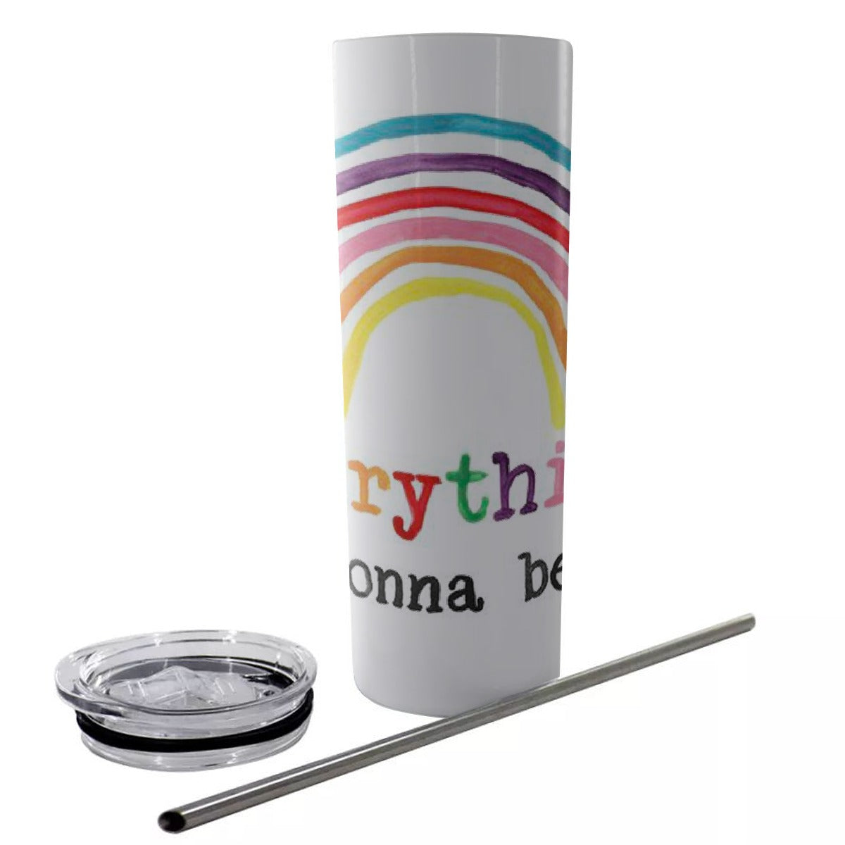 Glitter Tumbler With Stainless Steel Straw 20oz