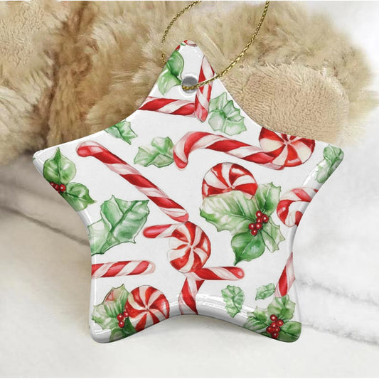 Pentagram Shape Christmas Ceramic Decoration Ornaments