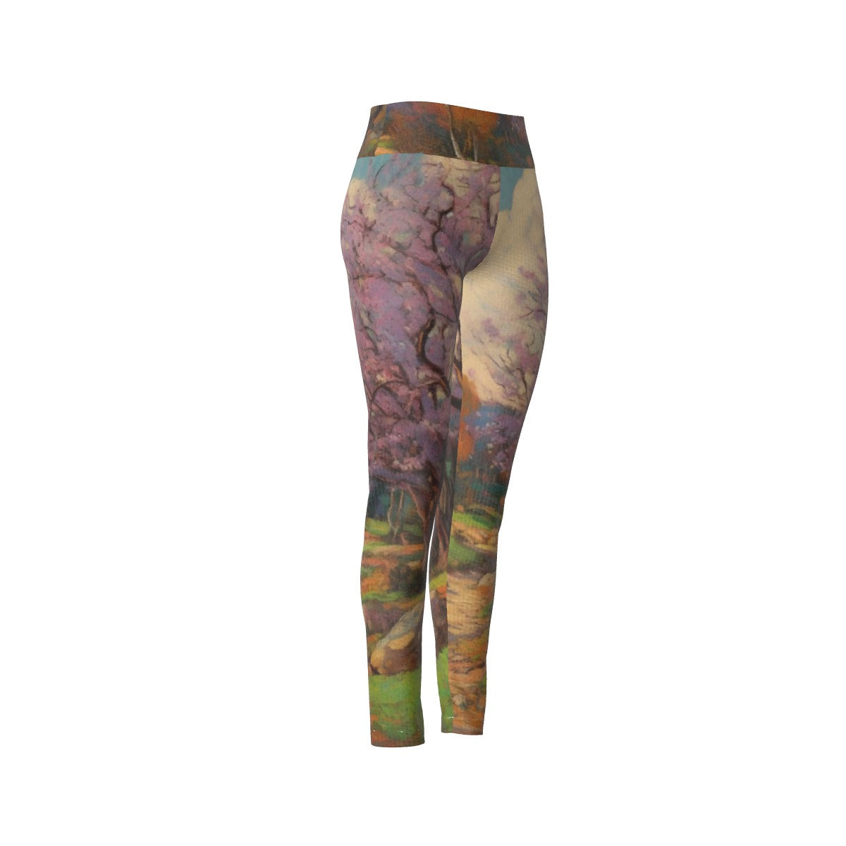 Women's High Waist Leggings | Side Stitch Closure "Purple Sky"