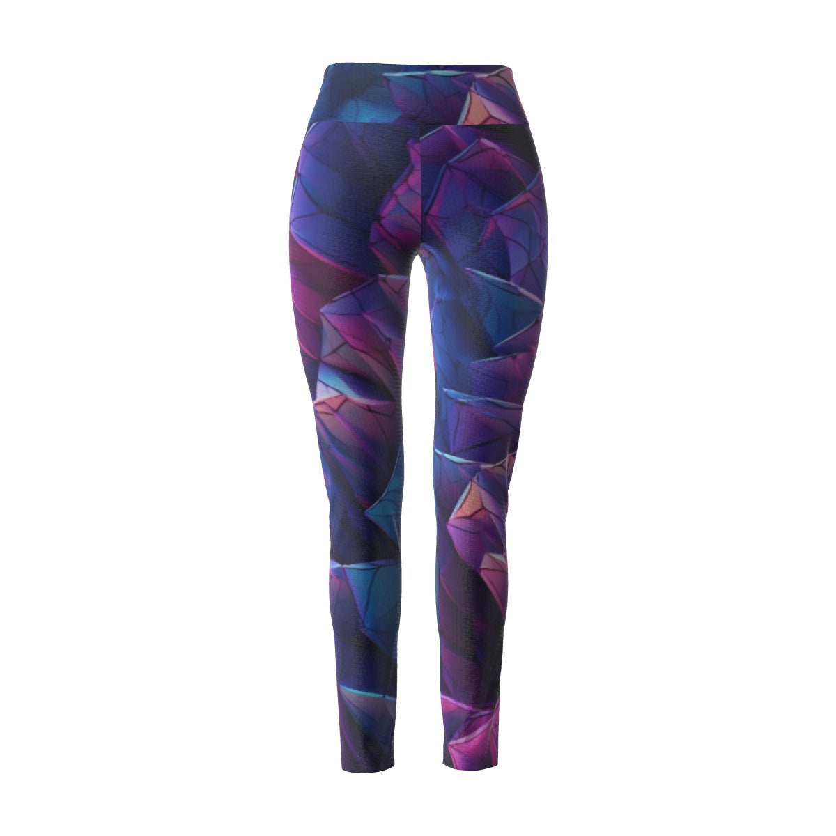 Women's High Waist Leggings | Side Stitch Closure "Purple and Blue"