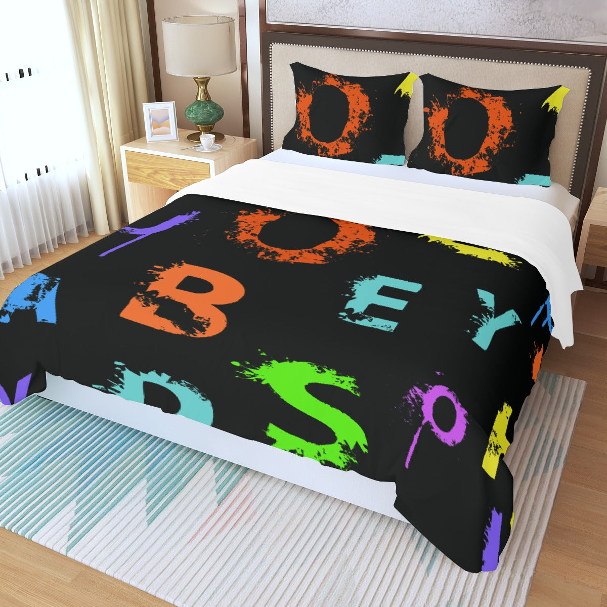 Three Piece Duvet Bedding Set Alphabet Soup