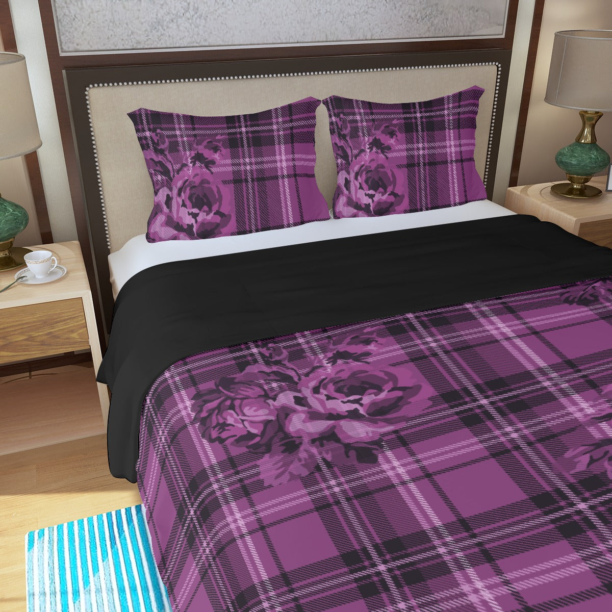 Three Piece Duvet Bedding Set Purple