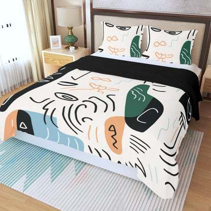 Three Piece Duvet Bedding Set Art Forms