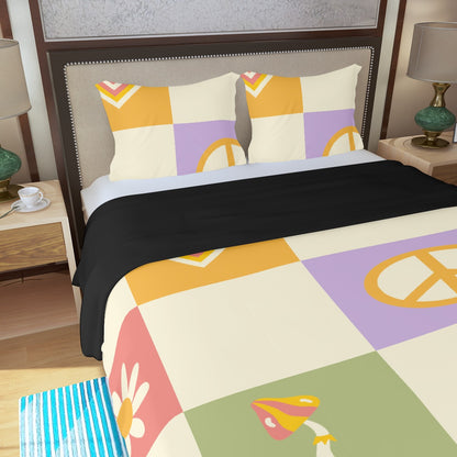 Three Piece Duvet Bedding Set Peace Sing