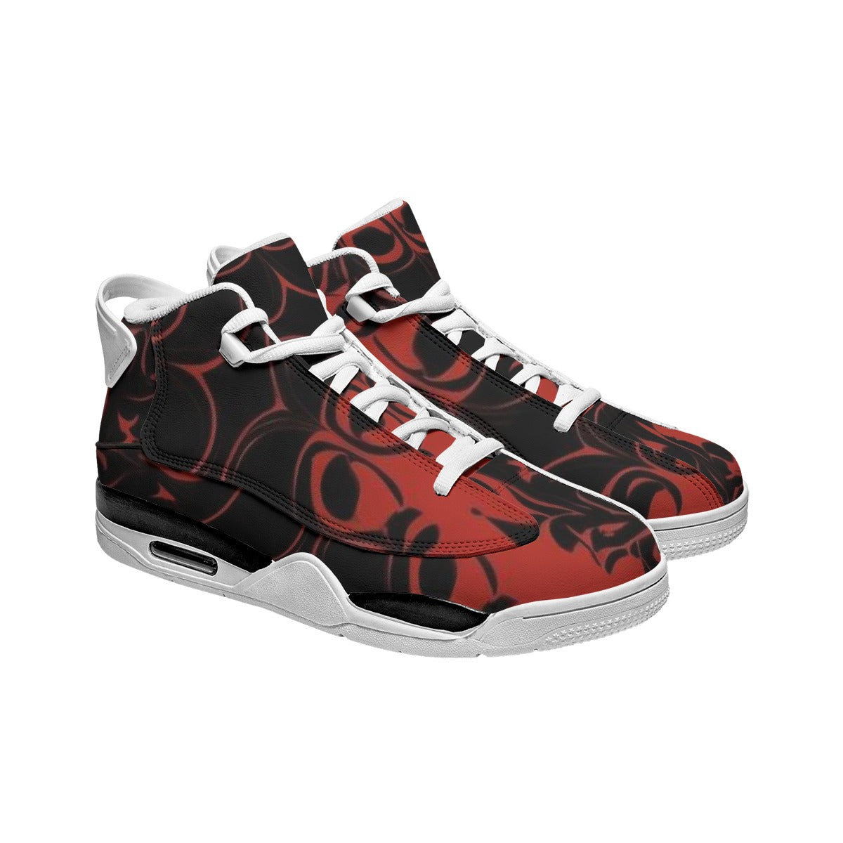 Men's Shock Absorption and Non-Slip Basketball Shoes "Black and Red"