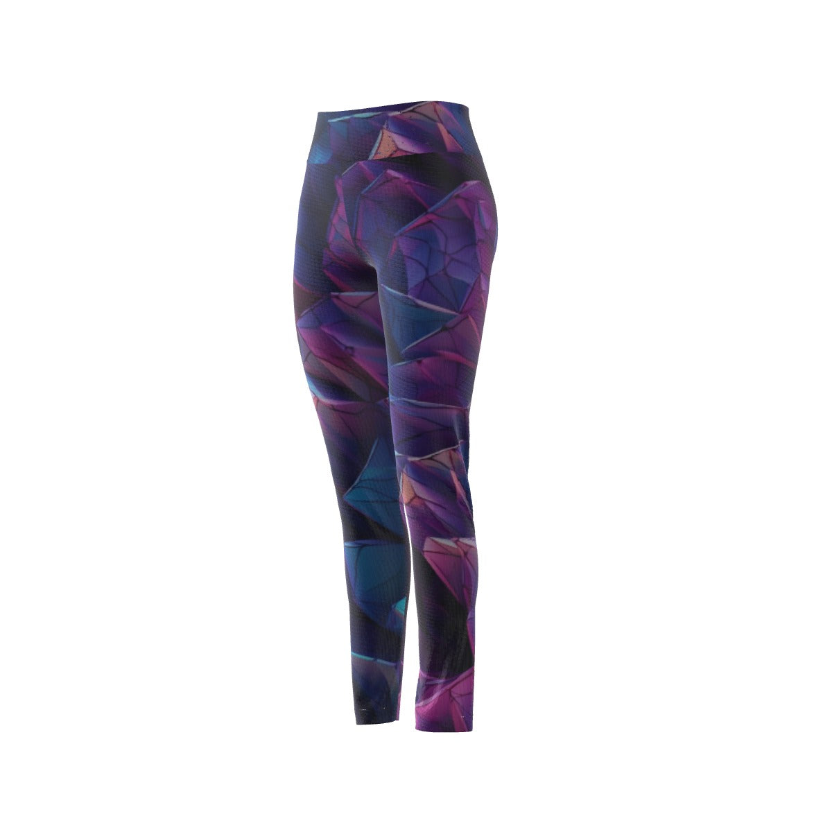 Women's High Waist Leggings | Side Stitch Closure "Purple and Blue"