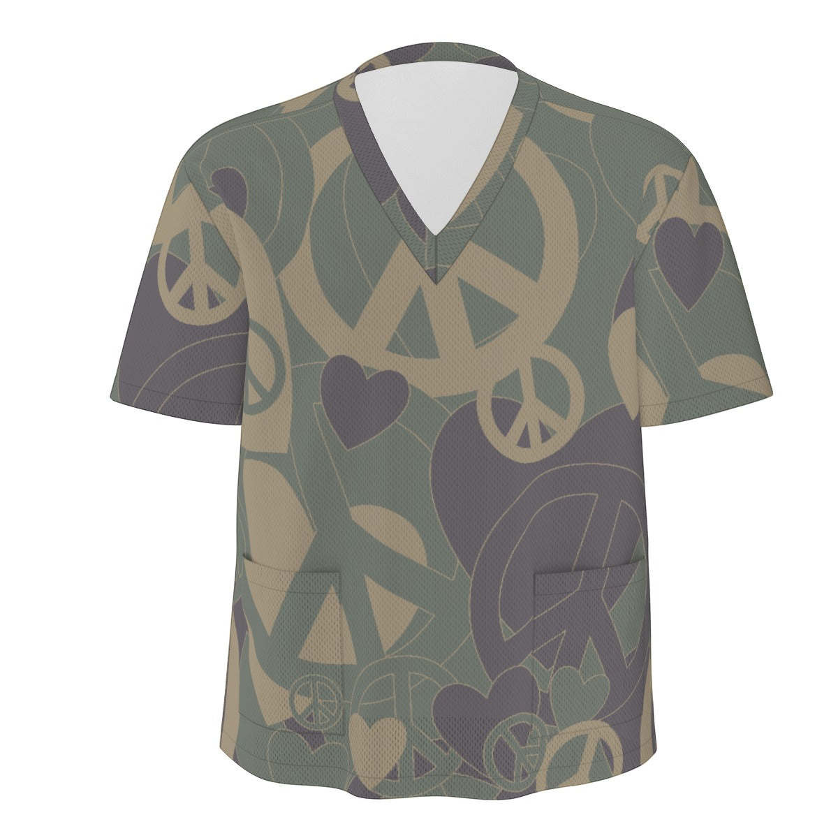 Unisex Scrub Set Birdseye Camo Peace