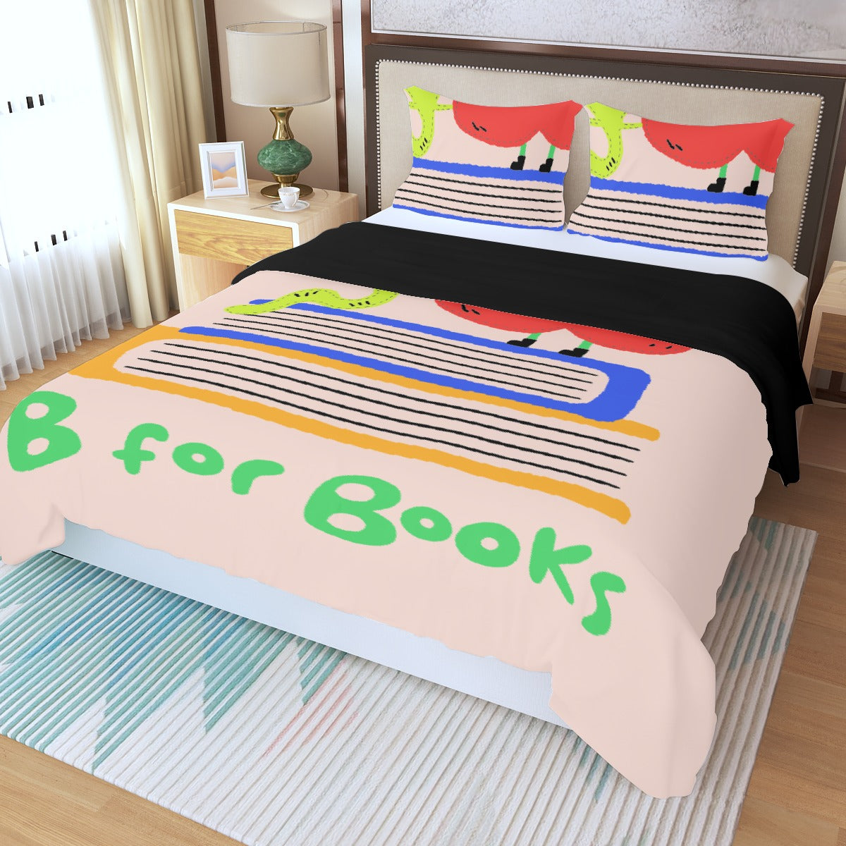 Three Piece Duvet Bedding Set Love of Books