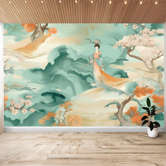 Wall Stickers Woman in the Clouds