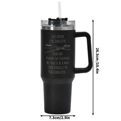 40oz Stainless Steel Tumbler Travel Mug with Handle and Straw for Cup Holder