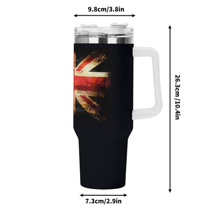 Stainless Steel Tumbler Gift With White Handle and Straw 40oz