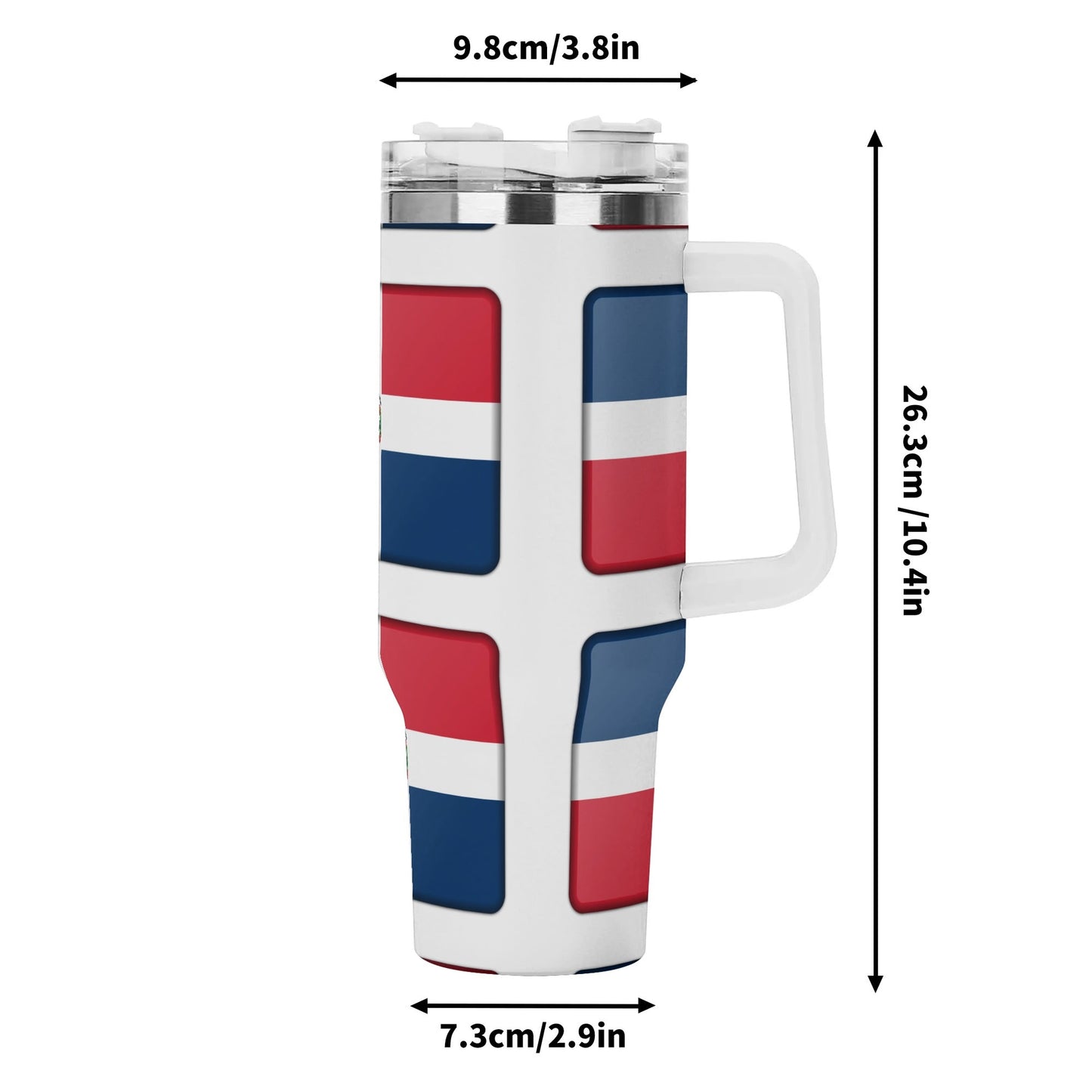 Stainless Steel Tumbler Gift With White Handle and Straw 40oz