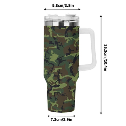 Stainless Steel Tumbler Gift With White Handle and Straw 40oz