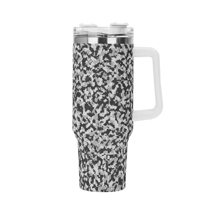 Stainless Steel Tumbler Gift With White Handle and Straw 40oz