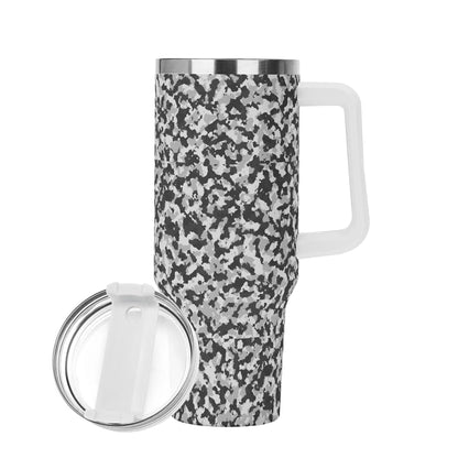 Stainless Steel Tumbler Gift With White Handle and Straw 40oz