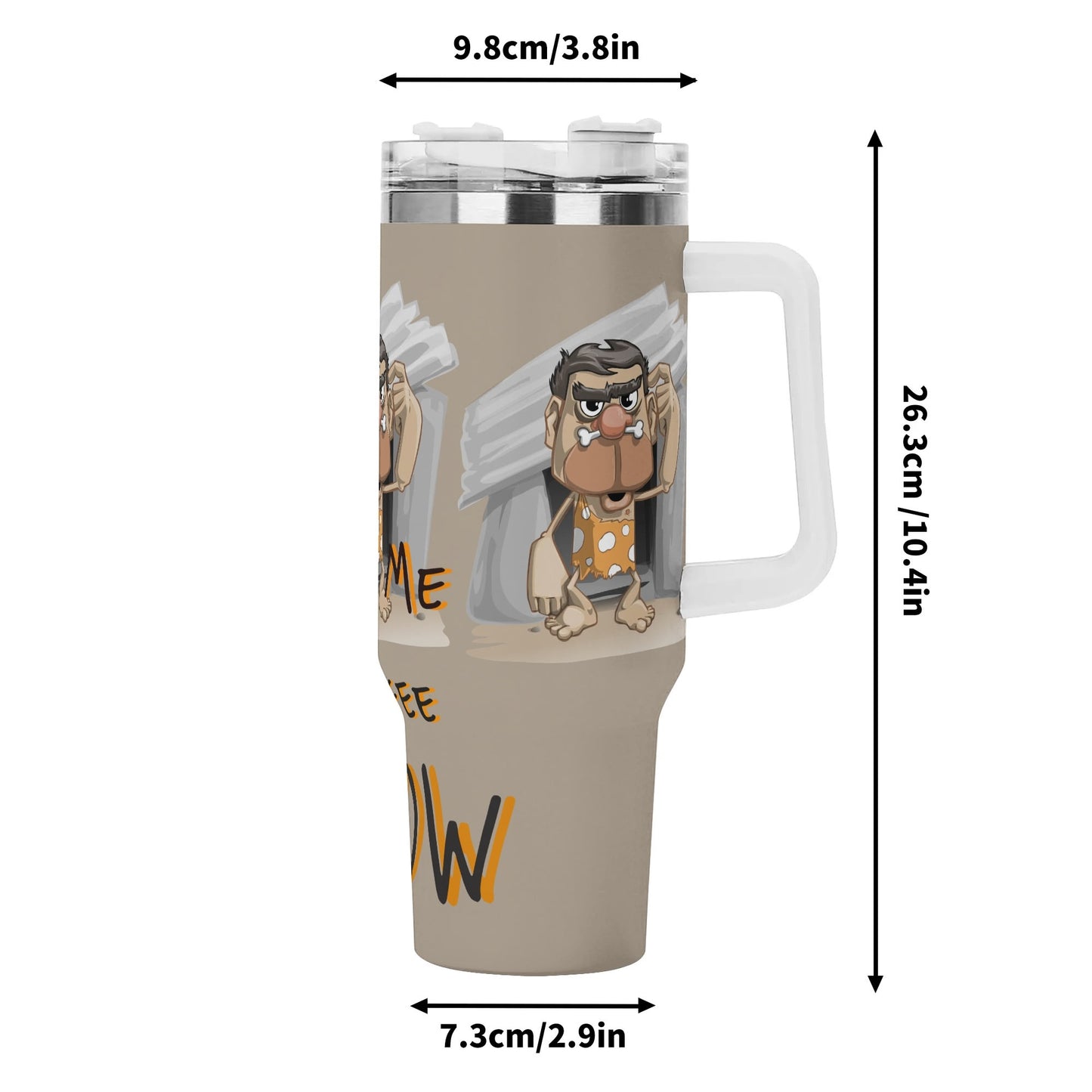 Stainless Steel Tumbler Gift With White Handle and Straw 40oz