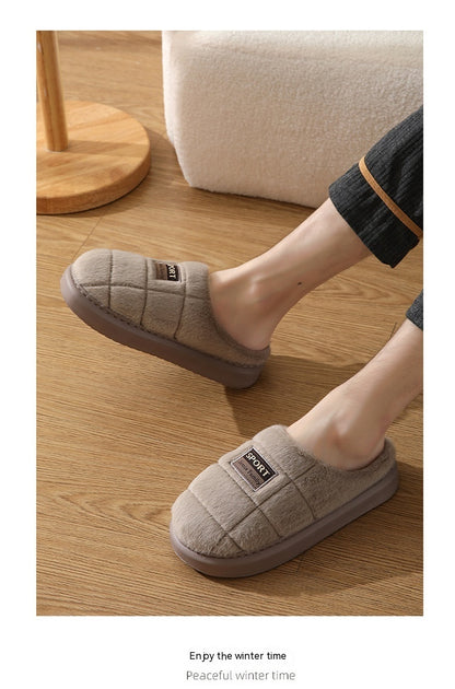 Men's Cotton  Winter Household Woolen Thick Bottom And Warm Keeping Slippers